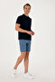 Men's Slim Fit Polo Neck Dark Navy Basic T-Shirt 50297984-Vr100 - 4