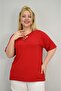 Women's Plus Size Short Sleeve Collar Piping Detailed Blouse 1970-25 - 4