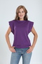 100% Cotton Women's Plum Color Cotton Look Underarm Piece Bat Neck T-Shirt