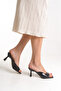 Women's Black Helmet Heeled Slippers - 3