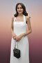 White and Black Strap / Strapless Midi Evening Dress - a Must for Stylish Invitations 803 - 2