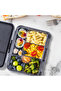 6&4 Convertible Bento Lunch Box w/ Lunch Bag, Steel Spoon&Fork Set & Name Sticker-Car Racing Blue - 5