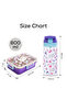 3 Compartment 800ml Stainless Steel bento Lunch Box w/ Water Bottle-Floral Purple - 8