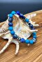 Blue Harmony – Lapis Lazuli Turquoise Hematite Natural Stone Flexible Combination Unisex Bracelet - 3