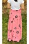 Pink Floral Patterned Waist Hugging Wrap Skirt - Summer Tie-Up Model - Belted - 5
