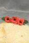 - Hülya 6683 8385 Handmade Polymer Clay Red Poppy Flower Designed Hair Clip / 8 cm - 3
