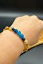 Sky and Sun – Citrine Blue Agate Hematite Natural Stone Women's Bracelet - 4