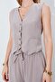 Women's Mink Fleto Pocketed Vest with Gipeli on the Back - 5