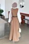 Button Detailed Sleeveless Hijab Dress Chocolate Brown - 4