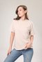 100% Organic Cotton Women's Cream Light Beige Basic Ribbed Stand Collar Knitted T-Shirt Half Fisherman - 6