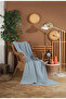 Hawaii Blue Waffle Pattern Fringeless Sofa Cover/Tv Blanket 140X200Cm