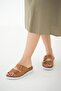 Chicago Women's Genuine Leather Slippers Brown
