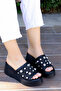 Dl 20 Metal Detailed Wedge Sole Slippers