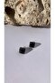 Serrated Shiny Smoked Colorful Square Shape Epoxy Earrings with Gold Accessories Handmade Gift