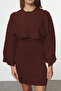 Kahverengi Mini Triko Bolero-Elbise Takım TWOAW25EL00056 - 4