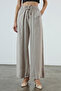 Bej Beli Lastikli Wide Leg/Geniş Paça  Pantolon TWOSS25PL00123 - 5