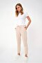Women's Light Beige Two Thread Sweatpants with Elastic Cuffs ALC-Y2933 - 2