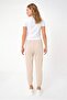 Women's Light Beige Two Thread Sweatpants with Elastic Cuffs ALC-Y2933 - 4