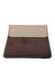 Unicolor Plain Brown 2-Piece Bath Mat Carpet Set Non-Slip Toilet Seat Base Set - 2