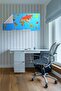 Set of 2 Atlas World Map Magnetic Adhesive-Free Wall Sticker 118 * 56 Cm - 5