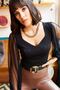 Women's Black Sleeve Tulle V-Neck Knitted Blouse BLZ-19001192