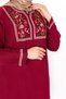 Women's Collar Embroidered Long Sleeve Strawberry Dress - 2