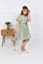 Children's Green Bag Halter Button Dress - 5