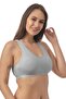 Combed Cotton Padded Thick Strap Sports Bustier11601817 Gray - 3