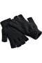 Quality Knitwear Unisex Black Knitted Cut Gloves