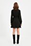 Black A-Line V-Neck Mini Woven Dress TWOAW22EL0691 - 11
