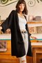 Women's Black Sleeve Folded Pocket Loose Knitwear Cardigan HRK-19000123 - 2