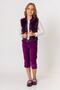 Girl's Purple Velvet Capri