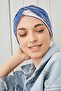 Blue White Bandana Hair Band Extra Soft Flexible Natural Cotton Combed Cotton - 2
