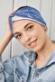 Blue White Bandana Hair Band Extra Soft Flexible Natural Cotton Combed Cotton - 3