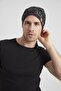 Men's Black, White Patterned, Rope Detailed 4 Season Hat Beanie Buff Ultra Soft Natural Combed Cotton - 6