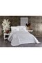 6-Piece Cotton Pique Bed Cover Embroidered Mina Double Duvet Cover Set Gray - 3
