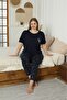 Viscose Fabric Women's Plus Size Short Sleeve Pajamas Set - 2