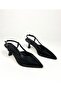 Black Patterned 6 cm Heel Comfortable Molded Shoes 01493 - 5