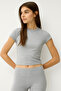 Women's Short Sleeve Fitted Crew Neck T-Shirt Short Fitted - 2