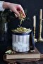 حاوية تخزين معدنية مستديرة منقوشة من إليجانس، حاوية تخزين إمداد - منظم 14 سم × 15 سم Er143-5b