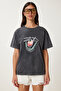 Printed Washable Flexible Knitted T-Shirt Anthracite Lan0034 - 4
