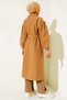 Women's Waist Tie Balloon Sleeve Trench Coat - 3