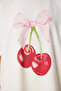 Cherry Printed Cotton Knitted T-Shirt Bone Lus0157 - 4