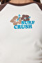 Contrast Color Printed Knitted T-Shirt Brown Bone Lcr0062 - 4