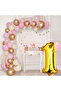 1 Year Old Pink Concept Balloon Set Birthday Balloon Stylish Party Ornament
