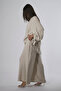 Women's Cotton Crew Neck Sleeve Tie up Loose Blouse Suit - 6