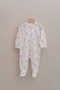 0.3 TOG Footed Baby Romper with Zipper - Pureline Series - Dainty Bows - 3