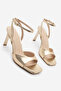 Women's Blunt Toe Ankle Strap Classic Heeled Sandals Vados Gold