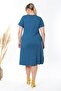 Women's Petrol Blue Plus Size Stretchy Midi Dress - 6