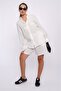 White Basic Muslin Shorts Shirt Set Sh230